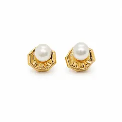 BRINCO PEARL GLOW P BANHADO A OURO 18K