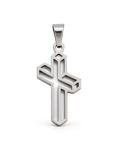 PINGENTE CRUZ GEOMETRIC STEEL BANHADO A A.I