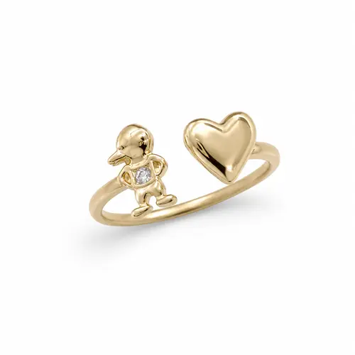 ANEL DUCK LOVE BANHADO A OURO 18K