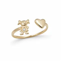 ANEL LITTLE PRICESS BANHADO A OURO 18K