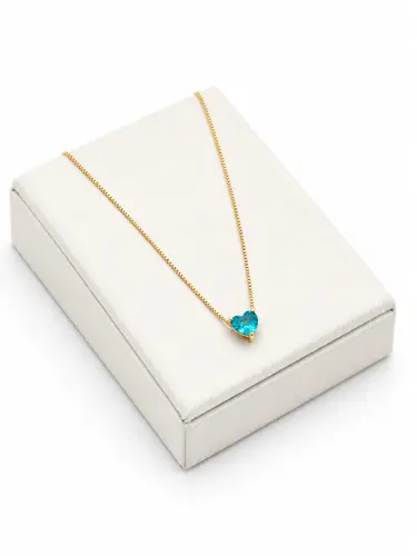CHOKER CORAÇÃO BLUE BANHADO A OURO 18K