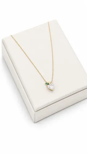 COLAR MAÇÃ VERDE BANHADO A OURO 18K