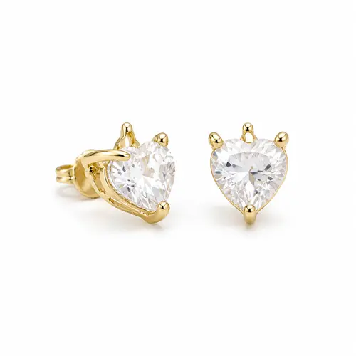 BRINCO INF CORAÇÃO CRYSTAL BANHADO A OURO 18K