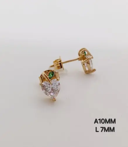 BRINCO INF CORAÇÃO CRYSTAL BANHADO A OURO 18K