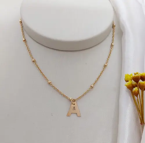 CHOKER INICIAL ESFERAS DE OURO BANHADA A OURO 18K
