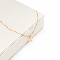 CHOKER INICIAL ESFERAS DE OURO BANHADA A OURO 18K