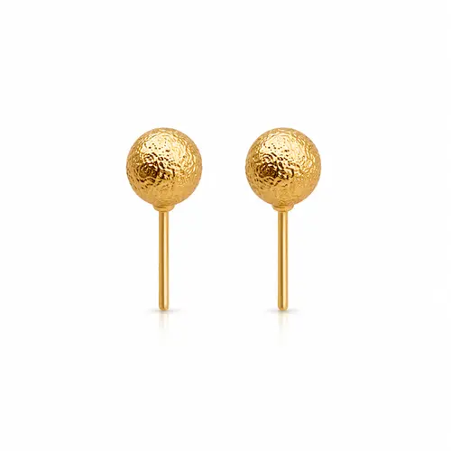 BRINCO TRIO BOLA TEXTURIZADA BANHADO A OURO 18K