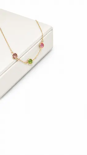 COLAR HARMONIA DE CORES BANHADO A OURO 18K