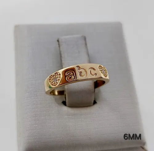 ANEL ABC LOVE INITIAL BANHADO A OURO 18K