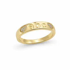 ANEL ABC LOVE INITIAL BANHADO A OURO 18K