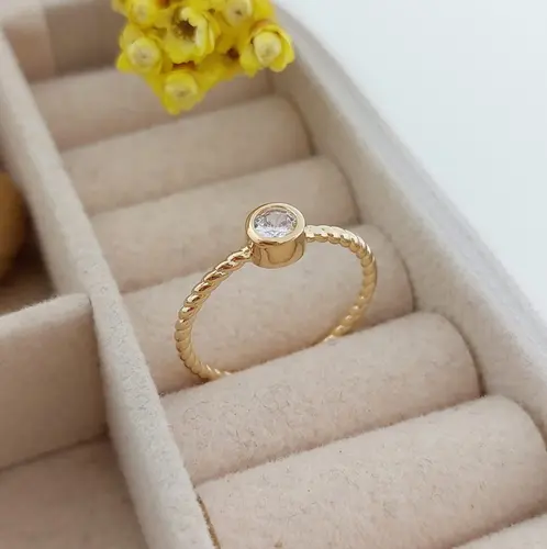 ANEL AURORA BANHADO A OURO 18K