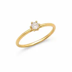 ANEL SOLITÁRIO DIAMOND GLOW BANHADO A OURO 18K