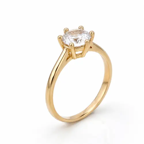 ANEL SOLITÁRIO AURORA BANHADO A OURO 18K