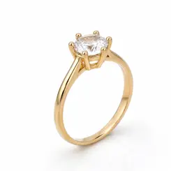 ANEL SOLITÁRIO AURORA BANHADO A OURO 18K