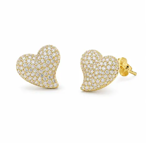 BRINCO CORAÇÃO DE LUXO BANHADO A OURO 18K
