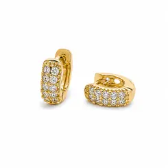 ARGOLA GLAM PAVÊ P BANHADO A OURO 18K