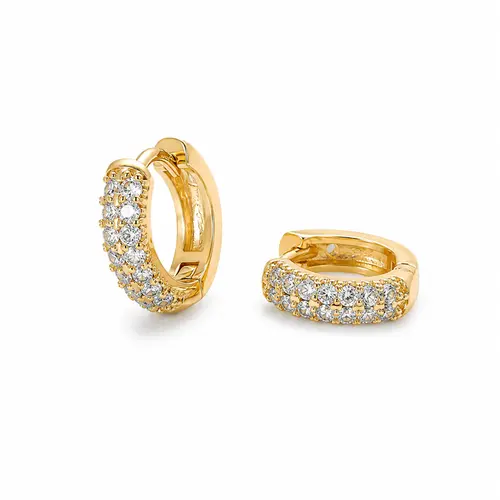 ARGOLA GLAM PAVÊ M BANHADO A OURO 18K