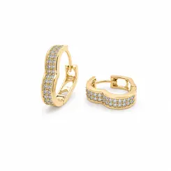 ARGOLA WEVE GOLD G BANHADA A OURO 18K