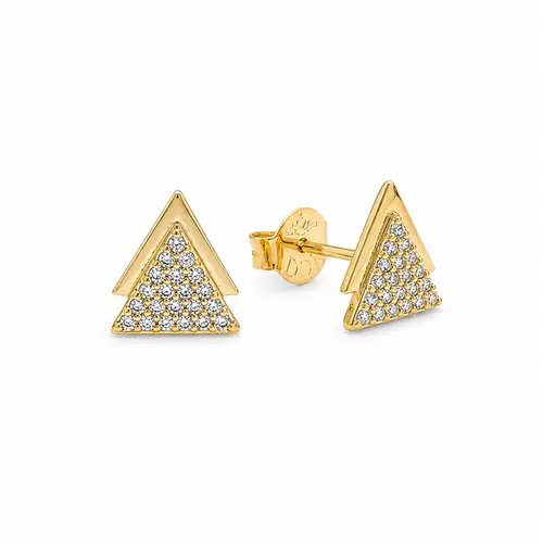 BRINCO ESSENCIA TRIANGLE BANHADO A OURO 18K