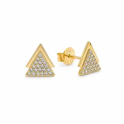 BRINCO ESSENCIA TRIANGLE BANHADO A OURO 18K