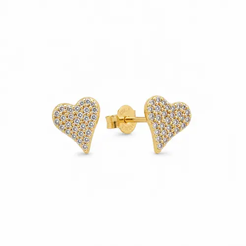 BRINCO AMOR CRAVEJADO BANHADO A OURO 18K