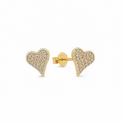 BRINCO AMOR CRAVEJADO BANHADO A OURO 18K