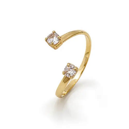 ANEL DUETO LUIMIERE BANHADO A OURO 18K