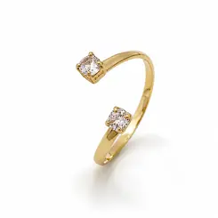 ANEL DUETO LUIMIERE BANHADO A OURO 18K