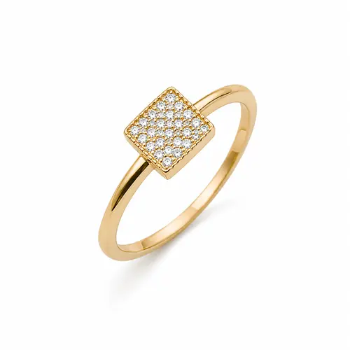 ANEL LUIMIÈRE QUADRÈ BANHADO A OURO 18K