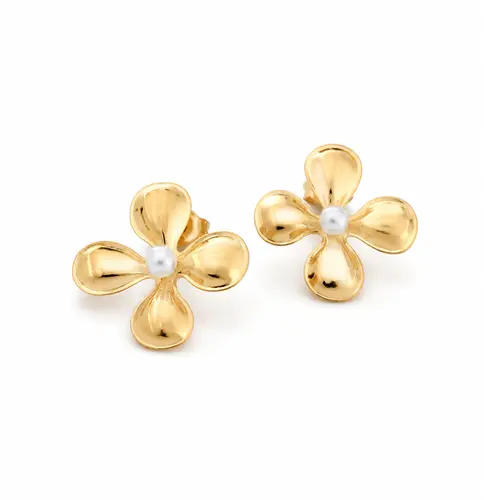 BRINCO FLOWER BANHADO A OURO 18K