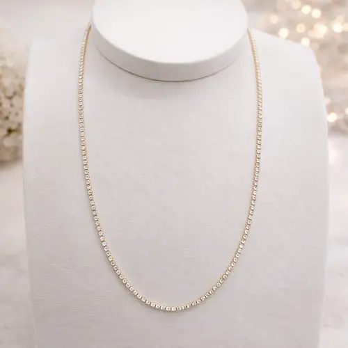 Colar Riviera Cravejado Banhado a Ouro 18K