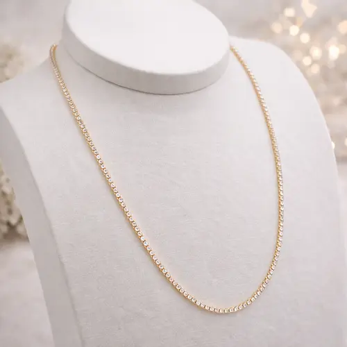 Colar Riviera Cravejado Banhado a Ouro 18K