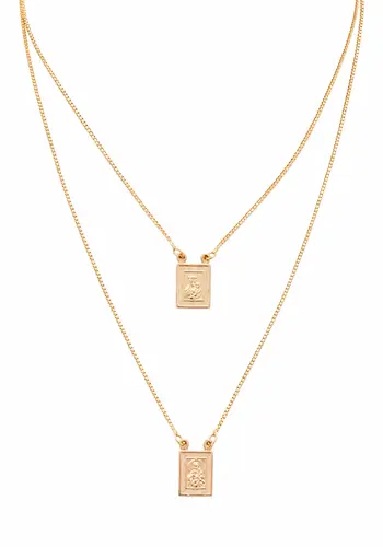 ESCAPULARIO DUPLO ELEGANCE BANHADO A OURO 18K