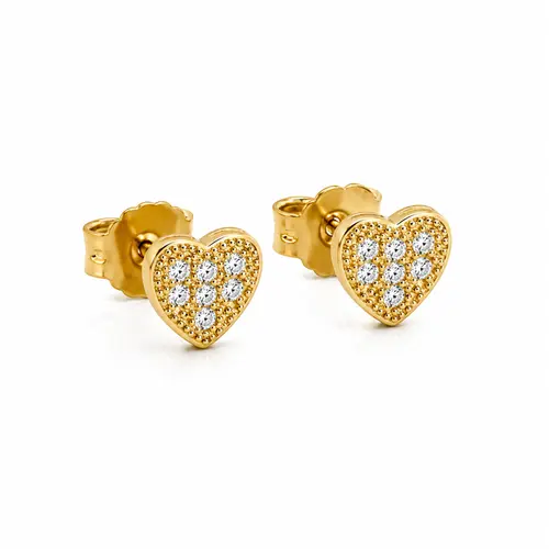 BRINCO CORAÇÃO STAR BANHADO A OURO 18K