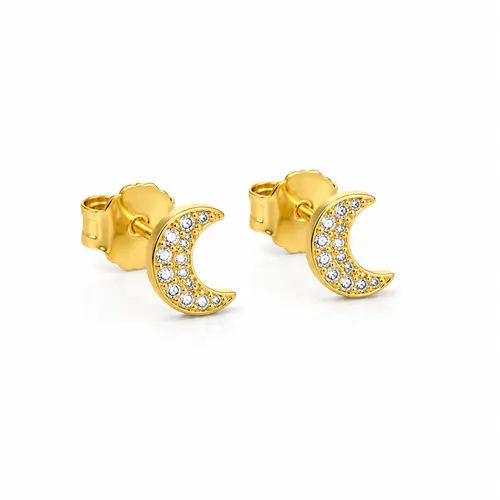 BRINCO LUA ZENDAYA BANHDO A OURO 18K