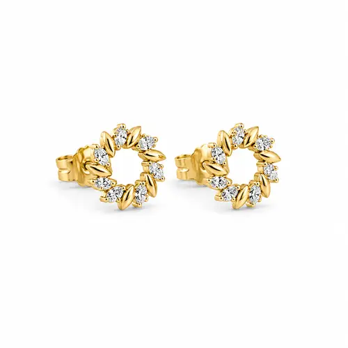 BRINCO COROA DE CRISTAIS BANHADO A OURO 18K