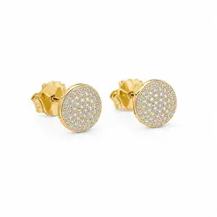 BRINCO CRYSTAL DOME GOLD BANHADO A OURO 18K