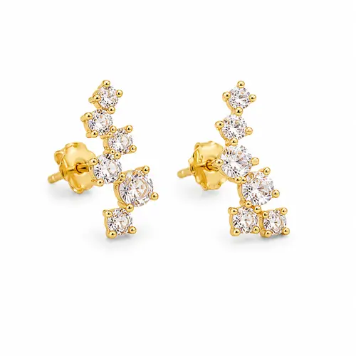 BRINCO CRISTAL CASCATA BANHADO A OURO 18K
