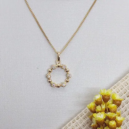 COLAR CIRCLE GLOW BANHADO A OURO 18K