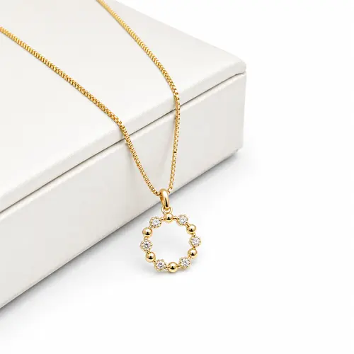 COLAR CIRCLE GLOW BANHADO A OURO 18K