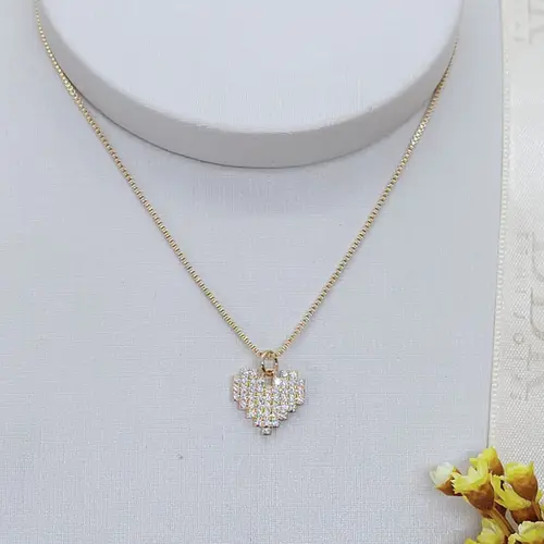COLAR AMOR BRILHANTE BANHADO A OURO 18K