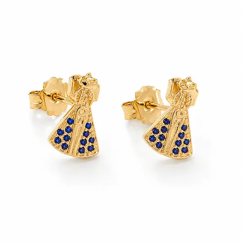 BRINCO NOSSA SENHORA CRAVEJADO BANHADO A OURO 18K