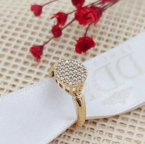 ANEL AURA DIAMOND BANHADO A OURO 18K