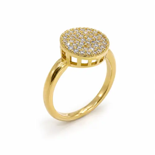 ANEL AURA DIAMOND BANHADO A OURO 18K