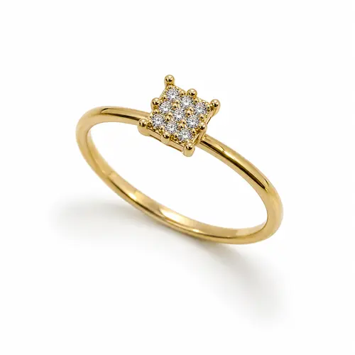 ANEL MINI ROYALE BANHADO A OURO 18K