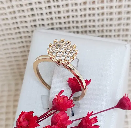 ANEL ROYAL BLOOM BANHADO A OURO 18K