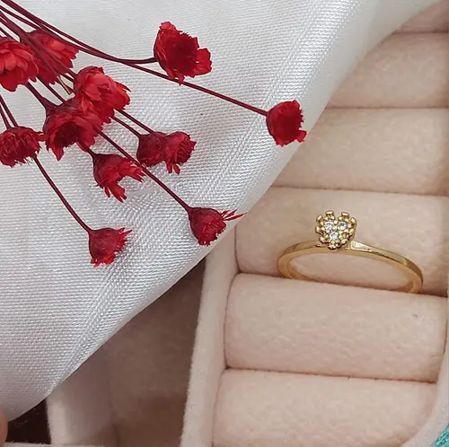 ANEL PETITE BLOOM BANHADO A OURO 18K
