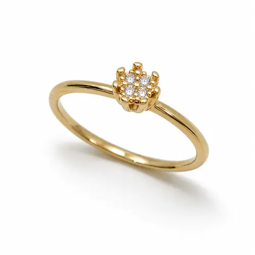ANEL PETITE BLOOM BANHADO A OURO 18K