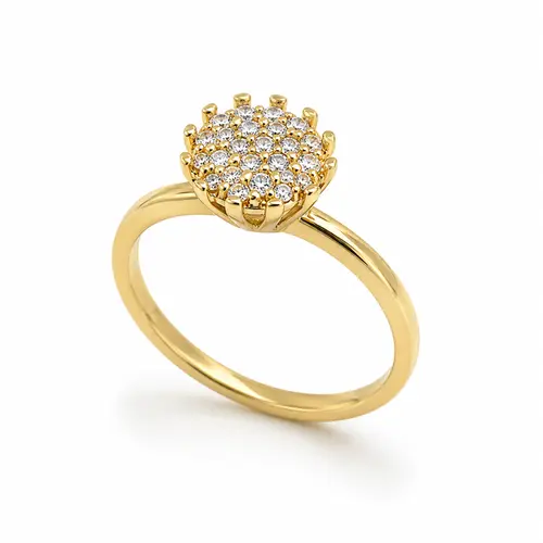 ANEL ROYAL BLOOM BANHADO A OURO 18K