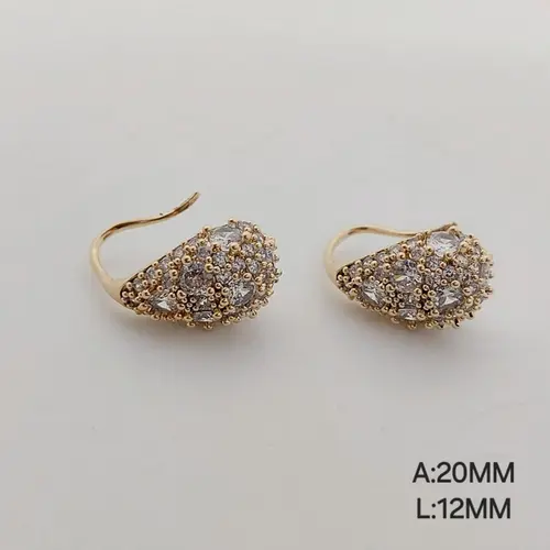 Brinco gota crav. banhado a ouro 18k.